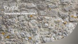  Presentation with close up view of the compass on old paper - Beautiful presentation theme featuring up view of cobbled wall backdrop and a gray colored foreground