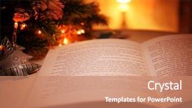  Presentation with open book magic lights - Slide deck with up view of open book background and a coral colored foreground