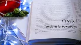  Presentation with books - Audience pleasing theme consisting of up view of open book backdrop and a lemonade colored foreground