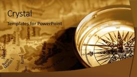  Presentation with compass map - Colorful PPT theme enhanced with up view of the compass backdrop and a  colored foreground