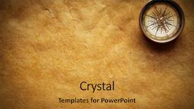  Presentation with close up view of the compass on old paper - Cool new presentation theme with the compass on old backdrop and a gold colored foreground