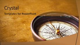  Presentation with compass map - Amazing presentation theme having up view of the compass backdrop and a gold colored foreground