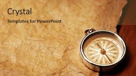  Presentation with close up view of the compass on old paper - Amazing PPT layouts having up view of the compass backdrop and a yellow colored foreground