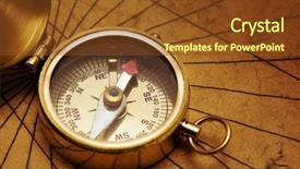  Presentation with close up view of the compass on old paper - Colorful presentation theme enhanced with up view of the compass backdrop and a tawny brown colored foreground