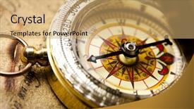  Presentation with old map - Presentation consisting of up view of the compass background and a coral colored foreground