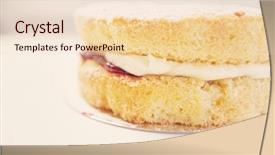  Presentation with cake - PPT theme consisting of up view of victoria sponge background and a lemonade colored foreground