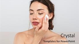  Presentation with cotton - Slides having up with a cotton pad background and a coral colored foreground