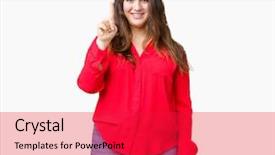  Presentation with number - Presentation enhanced with up with finger number one background and a  colored foreground