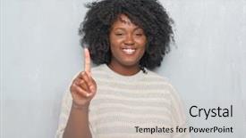  Presentation with african american - Cool new theme with up with finger number one backdrop and a  colored foreground