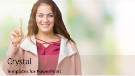  Presentation with number - Amazing presentation design having up with finger number one backdrop and a  colored foreground