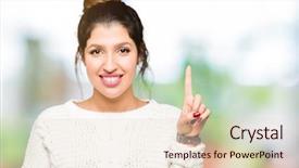  Presentation with win as one - Slide set enhanced with up with finger number one background and a  colored foreground