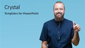  Presentation with one young man exercising handball - Amazing presentation having up with finger number one backdrop and a light blue colored foreground