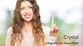  Presentation with beautiful 3d - Slide set consisting of up with finger number one background and a coral colored foreground