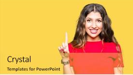  Presentation with number - Amazing slide set having up with finger number one backdrop and a  colored foreground