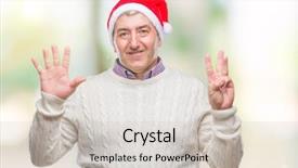  Presentation with christmas borders - Audience pleasing PPT theme consisting of up with fingers number eight backdrop and a  colored foreground