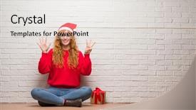  Presentation with woman praying over bible - Theme consisting of up with fingers number eight background and a  colored foreground