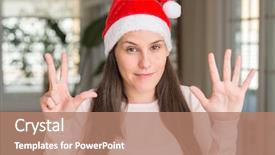  Presentation with santa - Amazing slides having up with fingers number eight backdrop and a coral colored foreground