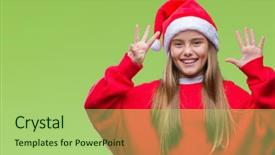  Presentation with beautiful reof christmas season - Slides with up with fingers number eight background and a  colored foreground