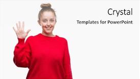  Presentation with number - Audience pleasing slides consisting of up with fingers number five backdrop and a  colored foreground