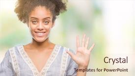  Presentation with sun rising over north america - Beautiful slide set featuring up with fingers number five backdrop and a  colored foreground