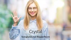  Presentation with number - Theme with up with fingers number five background and a  colored foreground