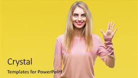  Presentation with abstract beautiful black pink glitter - Beautiful presentation design featuring up with fingers number five backdrop and a  colored foreground