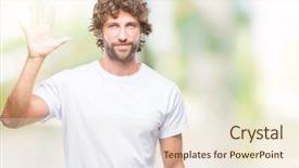  Presentation with utility model - Audience pleasing PPT layouts consisting of up with fingers number five backdrop and a  colored foreground