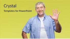  Presentation with handsome - Amazing slide set having up with fingers number five backdrop and a  colored foreground