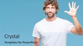  Presentation with number - PPT theme consisting of up with fingers number five background and a  colored foreground