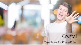  Presentation with number - Audience pleasing presentation design consisting of up with fingers number five backdrop and a coral colored foreground