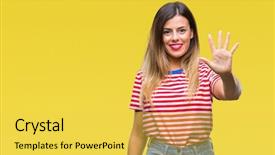  Presentation with look forward - Slides having up with fingers number five background and a  colored foreground