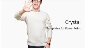  Presentation with europeskt man - Audience pleasing slide set consisting of up with fingers number five backdrop and a  colored foreground