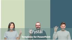  Presentation with big group people - PPT theme featuring up with fingers number four background and a gray colored foreground