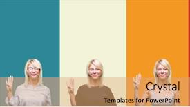  Presentation with four seasons in collage - Colorful theme enhanced with up with fingers number four backdrop and a coral colored foreground