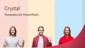  Presentation with collage - Amazing slide set having up with fingers number four backdrop and a  colored foreground