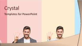  Presentation with collage - Theme consisting of up with fingers number four background and a  colored foreground