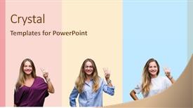  Presentation with four seasons in collage - Theme featuring up with fingers number four background and a cream colored foreground