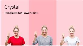  Presentation with collage - Beautiful theme featuring up with fingers number four backdrop and a lemonade colored foreground