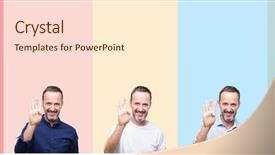  Presentation with four seasons in collage - PPT layouts featuring up with fingers number four background and a  colored foreground