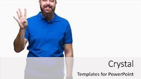  Presentation with number - Beautiful theme featuring up with fingers number four backdrop and a white colored foreground