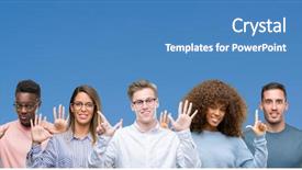  Presentation with blue hydrangeas - PPT theme featuring up with fingers number seven background and a teal colored foreground