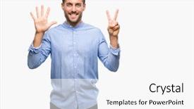  Presentation with number - Slides with up with fingers number seven background and a white colored foreground