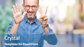 Presentation with age discrimination images - Amazing PPT layouts having up with fingers number seven backdrop and a  colored foreground