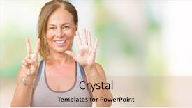  Presentation with woman sport - Cool new slides with up with fingers number seven backdrop and a  colored foreground