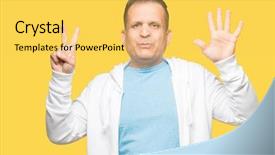  Presentation with arab - Slide set featuring up with fingers number seven background and a  colored foreground