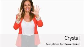  Presentation with number - Beautiful PPT theme featuring up with fingers number seven backdrop and a  colored foreground