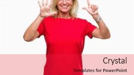  Presentation with number - PPT layouts consisting of up with fingers number seven background and a  colored foreground