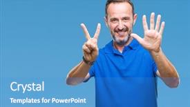  Presentation with middle schools - Slides consisting of up with fingers number seven background and a  colored foreground