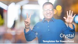  Presentation with bahasa arab - Amazing PPT layouts having up with fingers number seven backdrop and a  colored foreground