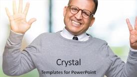  Presentation with bussines - Colorful slide set enhanced with up with fingers number seven backdrop and a  colored foreground